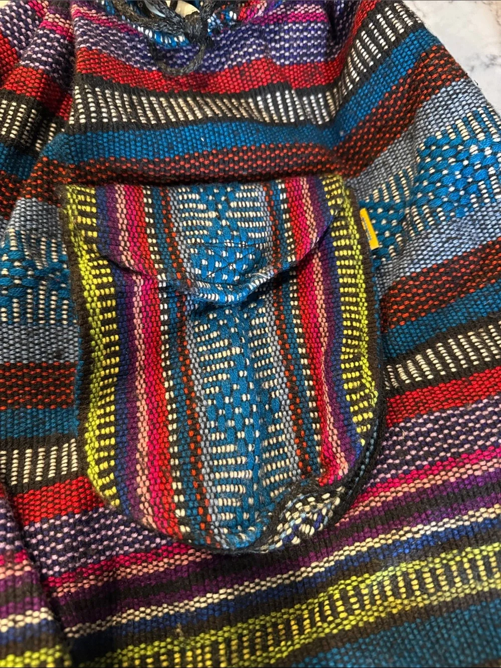 Colorful Woven Boho Backpack - Multicolor